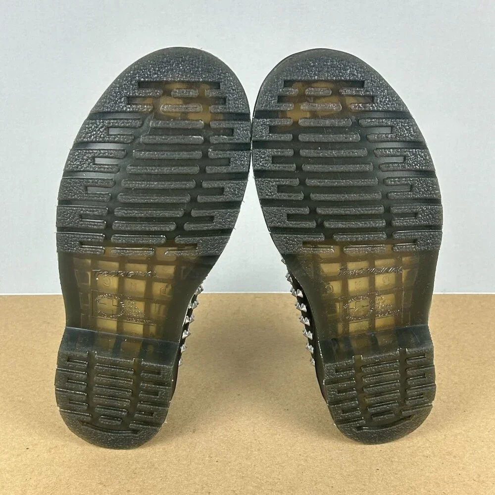 Dr Martens 1461 Stud Leather Oxford Shoes Womens 7 Black Silver Studded Spikes - Picture 7 of 10